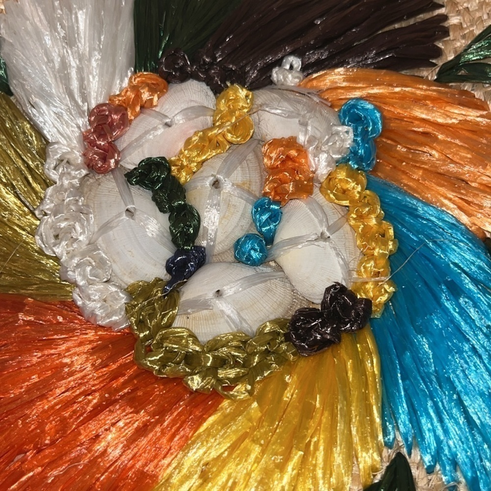 Colorful tropical beachy vintage straw handbag purse beautiful colorful flowers - Picture 12 of 12